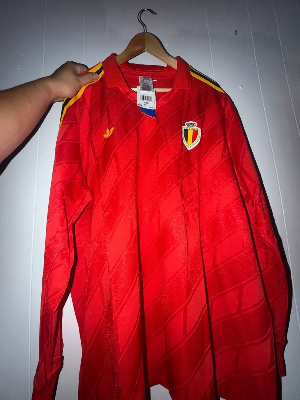 Men adidas Belgium long sleeve retro jersey Size 3XL